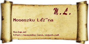 Moseszku Léna névjegykártya